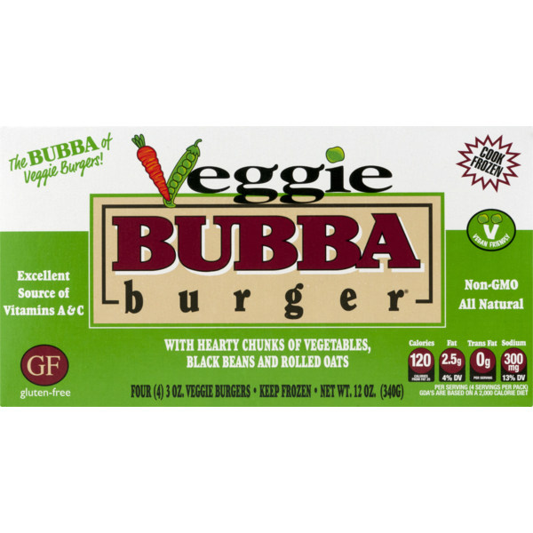 Bubba Burger Original Veggie Burgers (3 oz) Instacart
