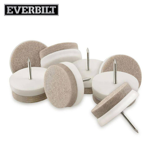 Everbilt 1 In. Beige Round Felt Nail-on Furniture Glides For Floor Protection (8-pack)