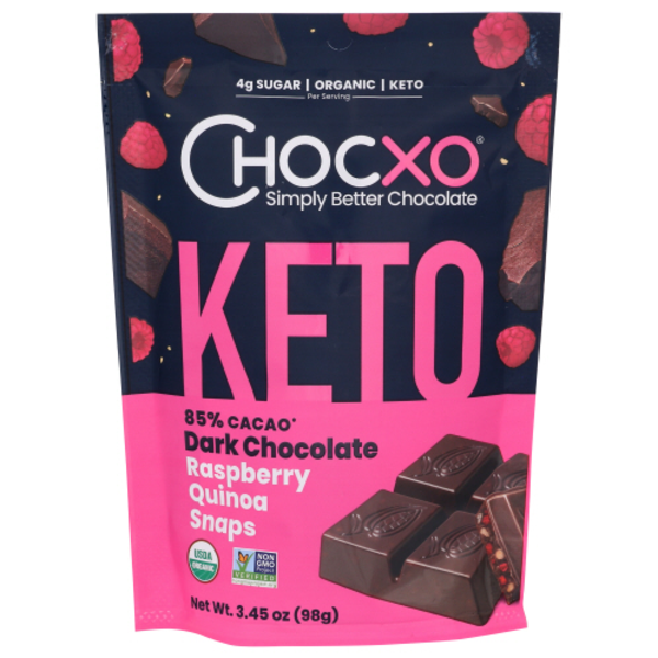 ChocXO Organic Dark Chocolate, Raspberry Quinoa Snaps Same-Day