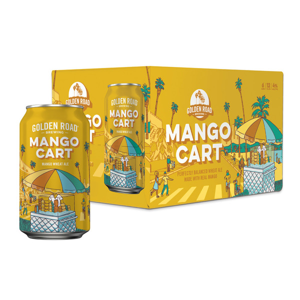 Golden Road Brewing Mango Cart Wheat Ale Beer, 6 pk, 12 fl oz Cans