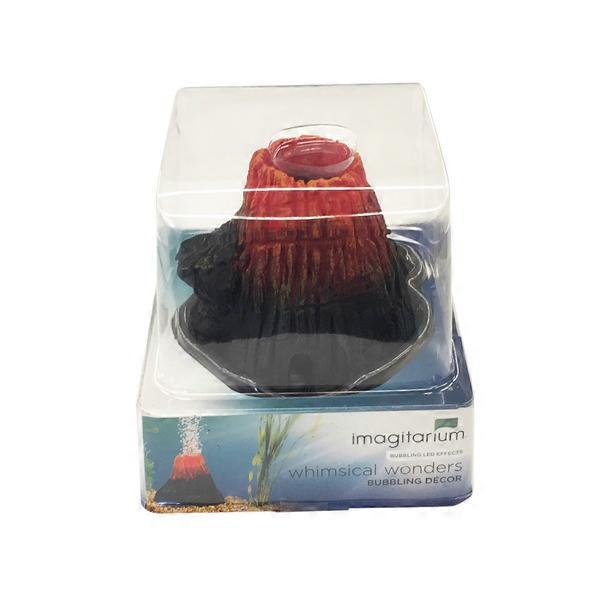 imagitarium bubbling led volcano aquarium ornament