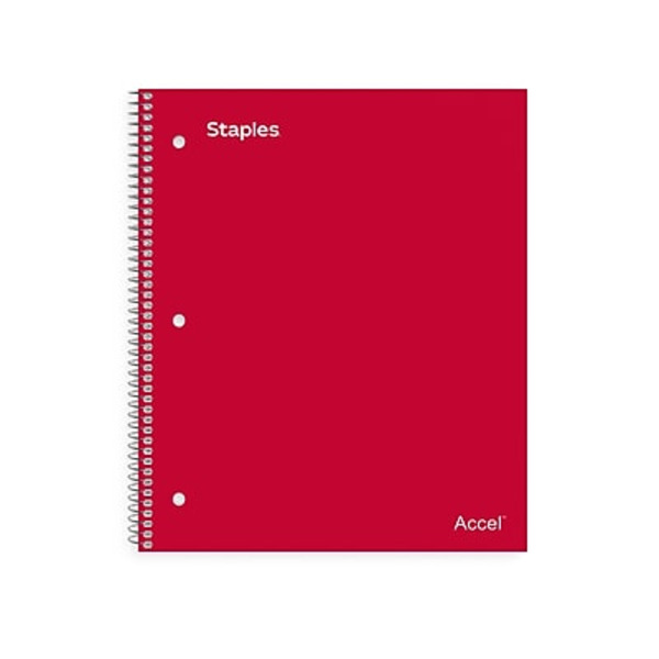 TRU RED 8" x 10.5" Red 100-Pages Wide Ruled Premium 1-Subject Notebook