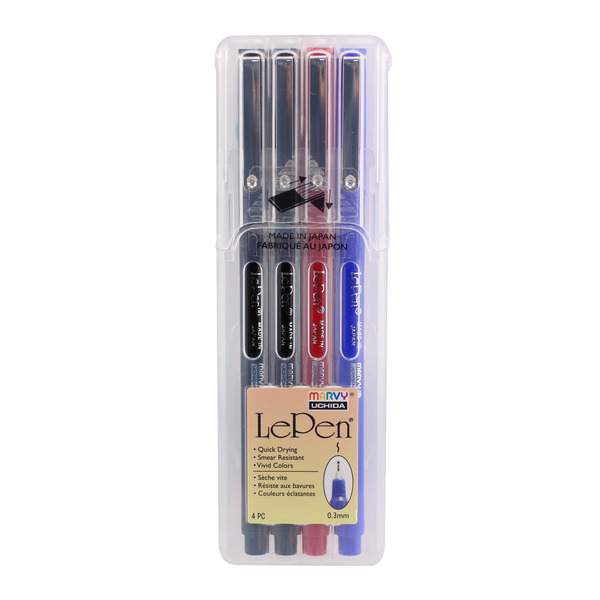 LePen 4300_4C 0.3mm Fine Point Assorted Ink Felt Pens