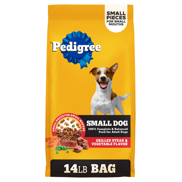 Pedigree Adult Small Dog Dry Dog Food, Grilled Steak and Vegetable Flavor, 14 lb. Bag