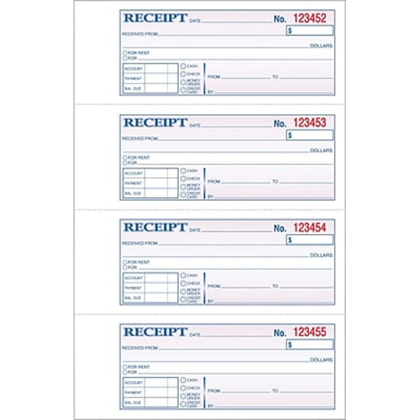 Adams 11" x 8" 3-Part Carbonless Receipt Book