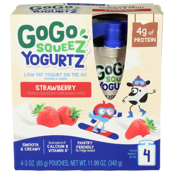 Gogo Squeeze Strawberry Yogurtz 4 Pack Pouches Same-Day Delivery