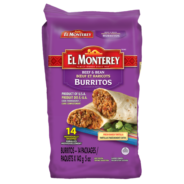 El Monterey Beef & Bean Burritos 14 x 142 g