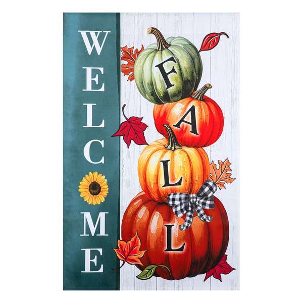 Style Selections Stacked Pumpkin House Flag