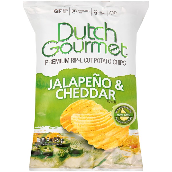 Dutch Gourmet Jalapeno & Cheddar Rip-L Cut Potato Chips Same-Day