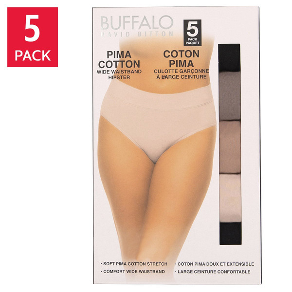 Buffalo Games Women's Pima Cotton Hipster XX-Large, 5-pack