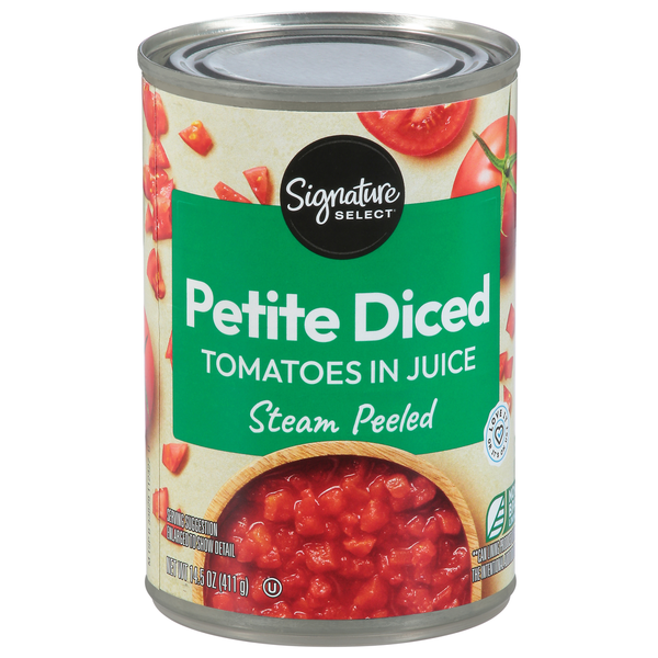 Signature SELECT Tomatoes in Juice, Steam Peeled, Petite, Diced