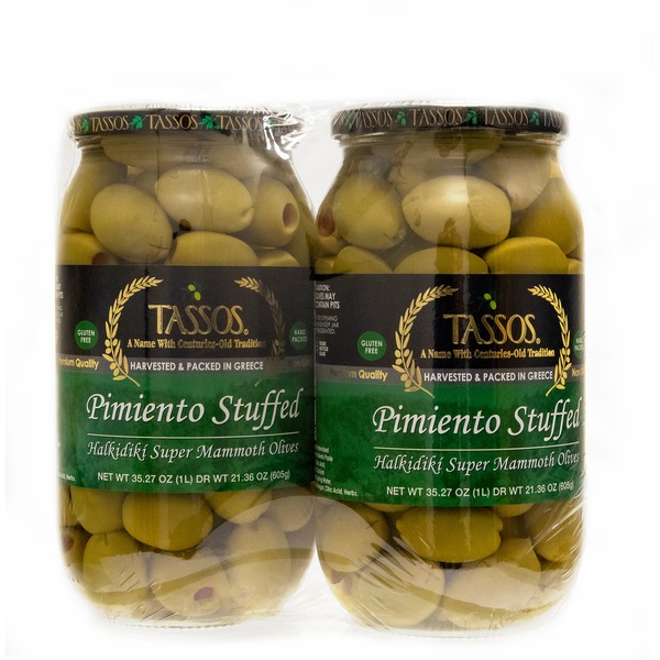 Tassos Olives, Mammoth, Pimiento Stuffed (21.4 oz) from Costco Instacart