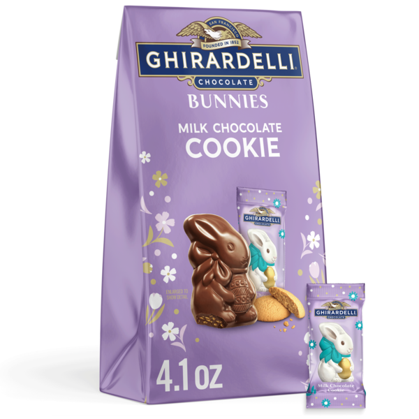 Ghirardelli Milk Chocolate Cookie Bunnies, 4.1 oz Bag Same-Day