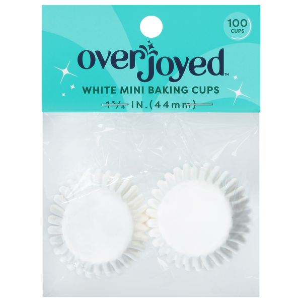 Overjoyed Baking Cups, White, Mini