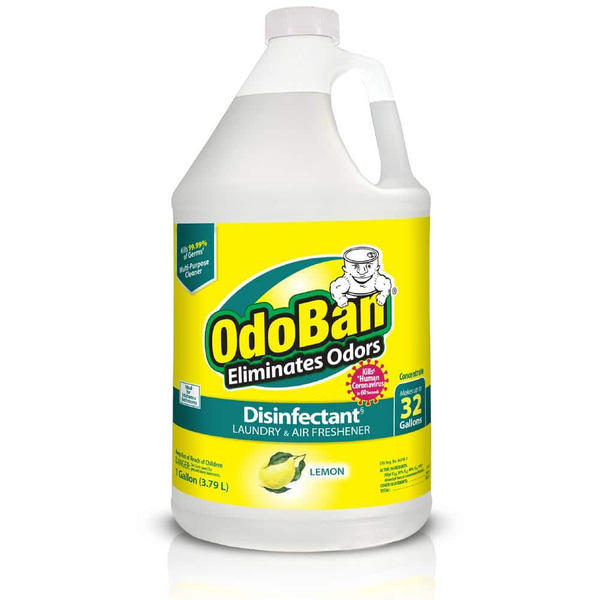 Odoban 1 Gal. Lemon Disinfectant And Odor Eliminator, Fabric Freshener, Mold Control, Multi-purpose Cleaner