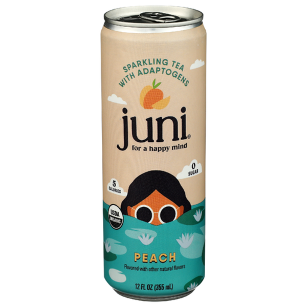 Juni Organic Peach Sparkling Tea With Adaptogens