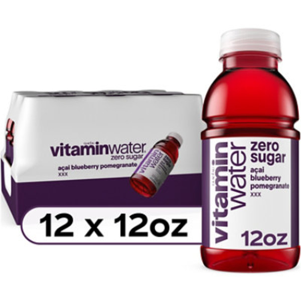 Vitaminwater Zero Sugar XXX Acai-Blueberry-Pomegranate Flavored Water Beverage Bottles