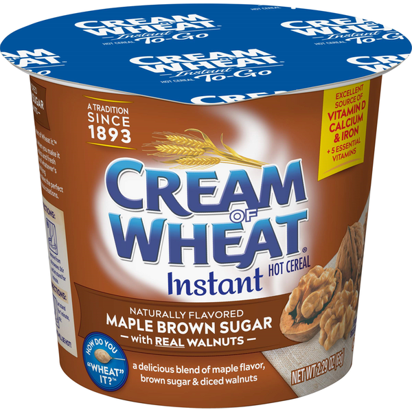 Cream of Wheat Hot Cereal, Instant, Maple Brown Sugar with Real Walnuts