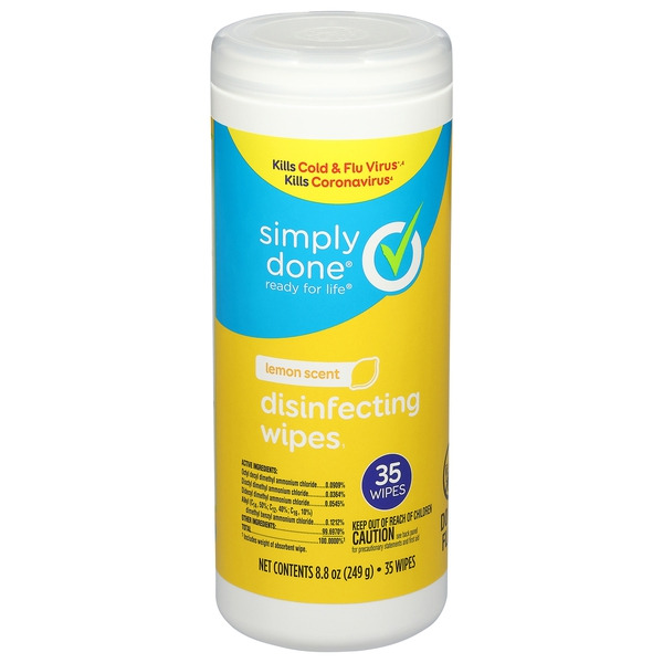 Simply Done Disinfecting Wipes, Lemon Scent Same-Day Delivery or