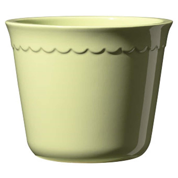 allen + roth 5.7-in W x 5.7-in L x 4.6-in H Shiny Green Ceramic Round Planter