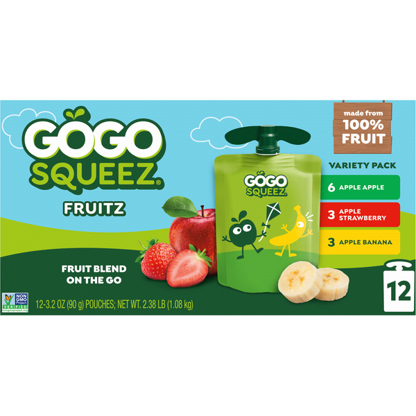 GoGo Squeez Applesauce On The Go Pouches, Variety Same-Day