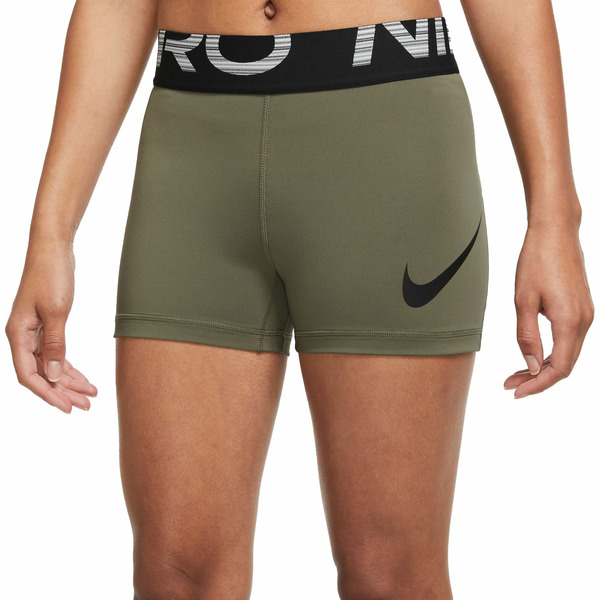 Nike Women's Pro Dri-FIT 3" Graphic Training Shorts - Medium Olive