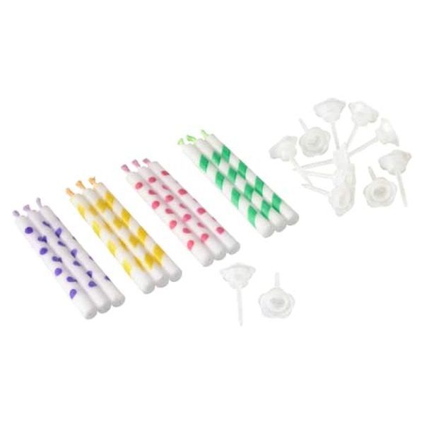 Celebrate It Printed Pastel Color Flame Candles