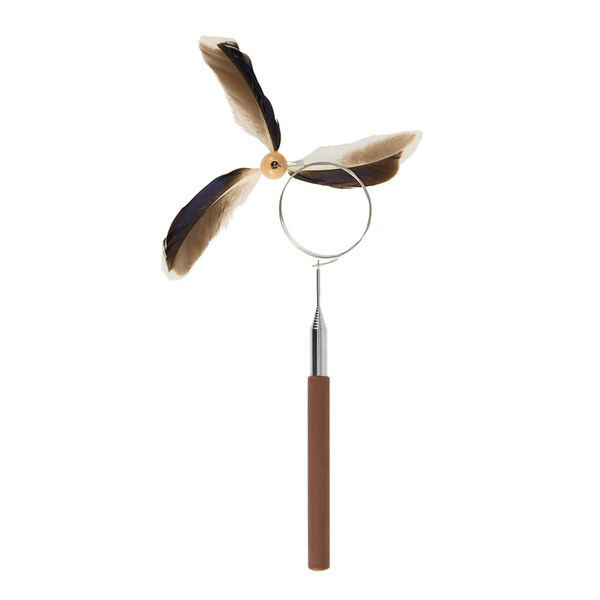 Whisker City Interactive Feather Teaser Toy - Brown