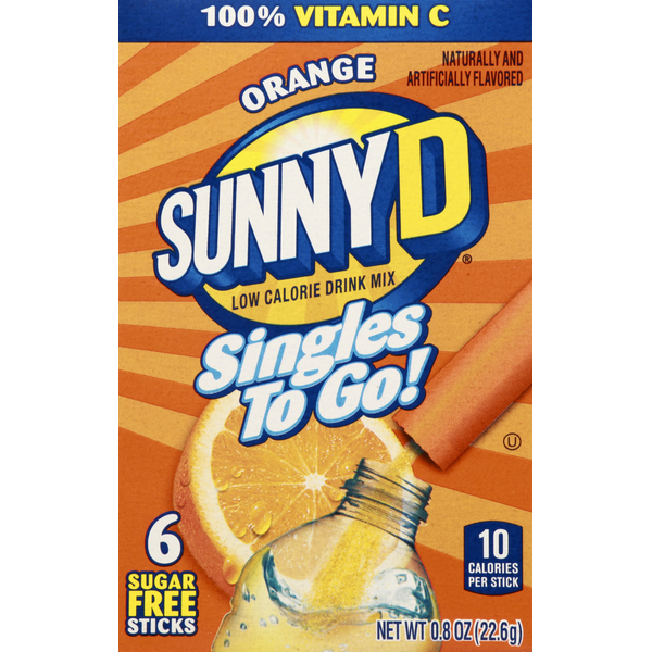 Sunny D Drink Mix, Low Calorie, Orange (6 each) Instacart