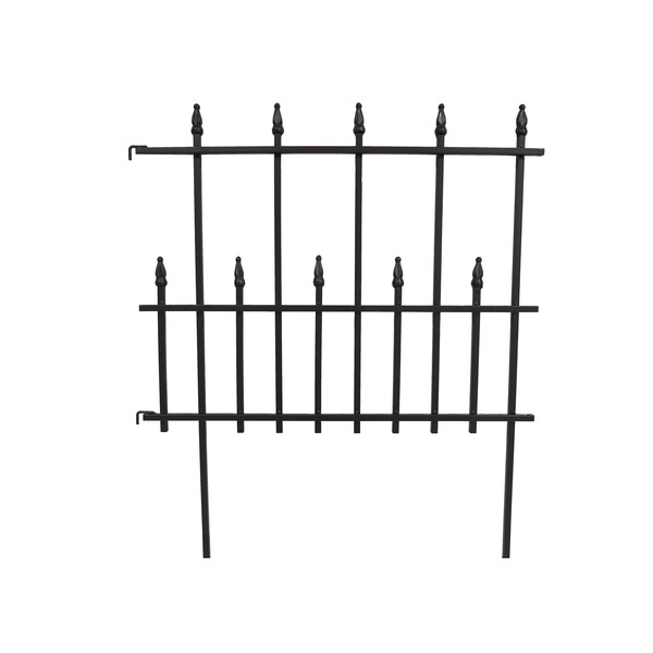 Garden Accents 0.99-in x 24.4-in x 28-in Black Powder Coat Metal Steel Decorative fencing