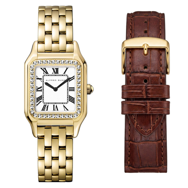 ALFRED SUNG White Dial Women's Watch Set