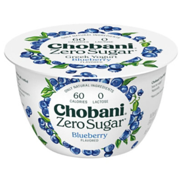 Chobani Yogurt, Greek, Nonfat, Zero Sugar, Blueberry