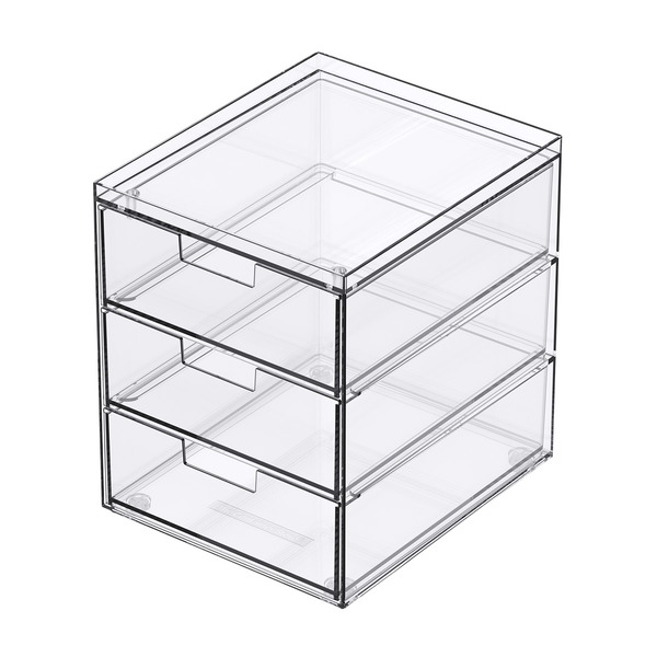 Everything Organizer 3-Drawer Box, 6 x 7 x 7-3/8 in - Clear