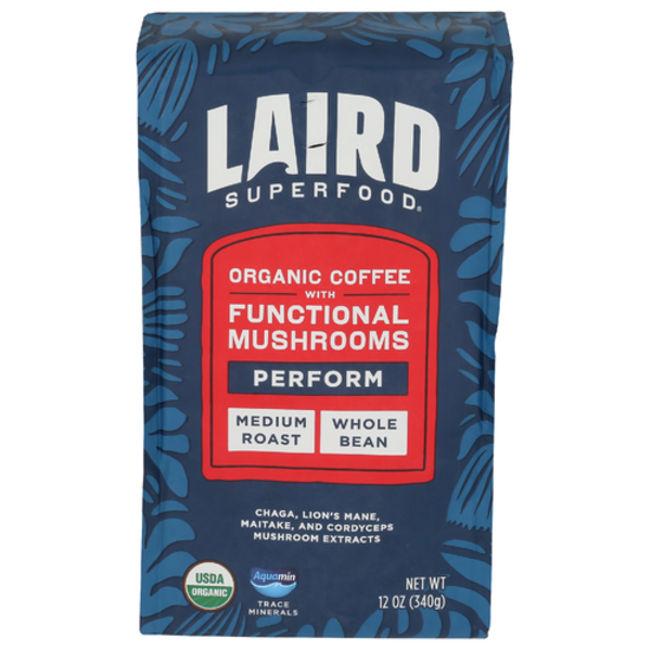 Laird Superfood Organic Medium Roast Perform Whole Bean Coffee