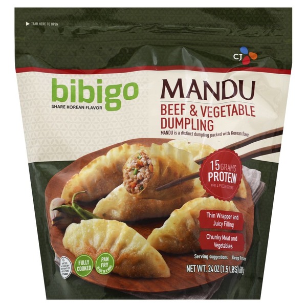 Bibigo Dumpling, Beef & Vegetable, Mandu (24 oz) Instacart