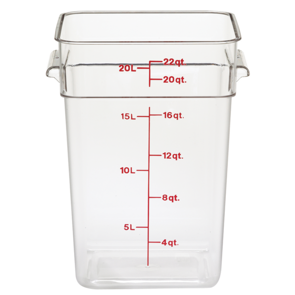 Cambro - CamSquare Food Container, 22 qt., Clear, with handles
