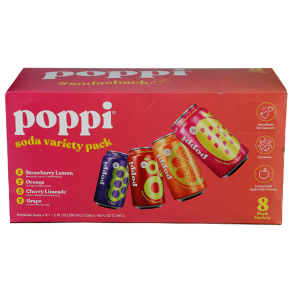 POP X 6個+未開封1個　計7個セット Poppi Variety Pack Prebiotic Soda 8 Pack Same-Day Delivery or
