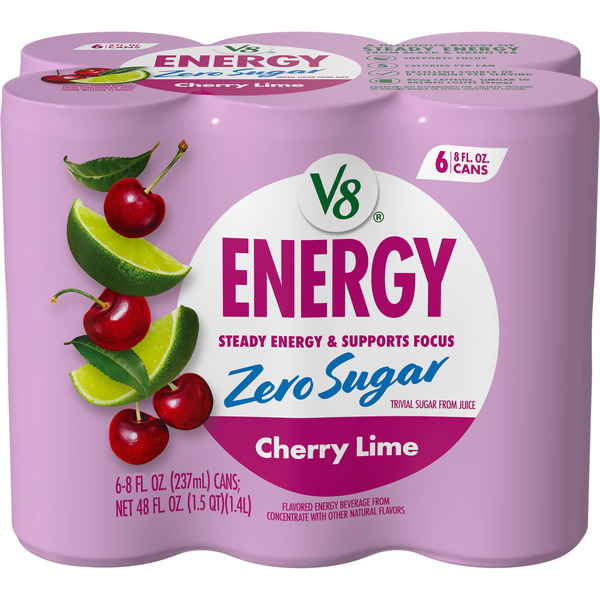 V8 Energy Zero Sugar Cherry Lime Energy Drink Same-Day Delivery or