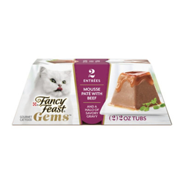 Fancy Feast Gems Paté Cat Food Mousse With Beef and a Halo of Savory Gravy