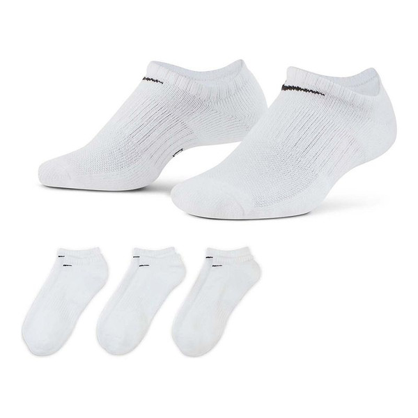 Nike Men's Dri-FIT Everyday Cushioned No-Show Training Golf Socks, Medium - White
