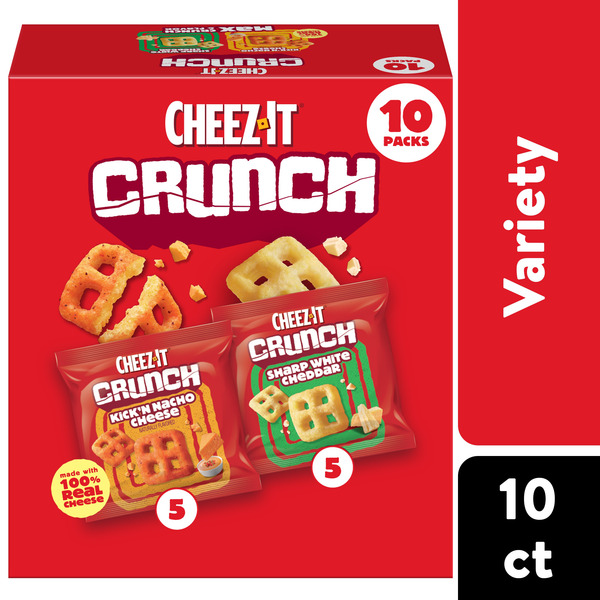 Cheez-It Crunch Variety Pack Cheesy Baked Snacks, Lunch Snacks
