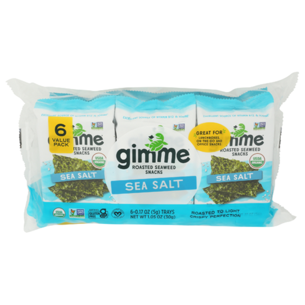 Gimme Health Foods Organic Sea Salt Roasted Seaweed 6 Pack