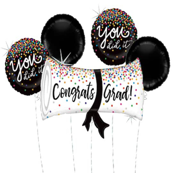 Betallic Inflated You Did It Graduation Confetti Foil Balloon Bouquet