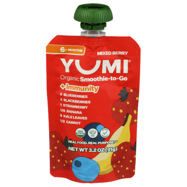ダイエットフード Yumi Yumi Organic Mixed Berry + Immunity Smoothie-To-Go Same-Day