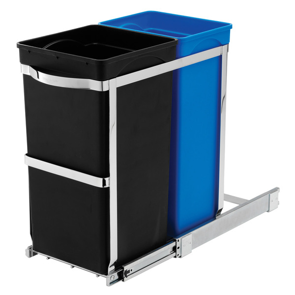 simplehuman 35 Liter Under Counter Pull-Out Recycling Trash Can
