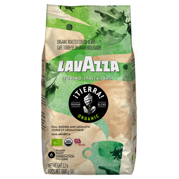 Lavazza Organic Tierra Italian Roast Whole Bean Coffee Blend