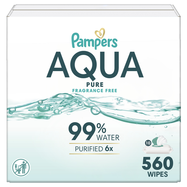 Pampers Aqua Pure Sensitive Baby Wipes 10X Pop-Top