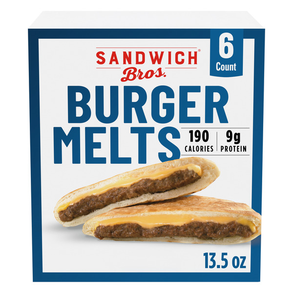 Sandwich Bros. Burger Melts, Frozen Pita Sandwiches Same-Day