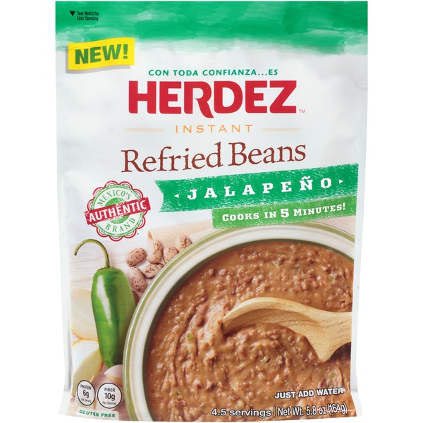 Herdez Instant Jalapeno Refried Beans (5.8 oz) Instacart