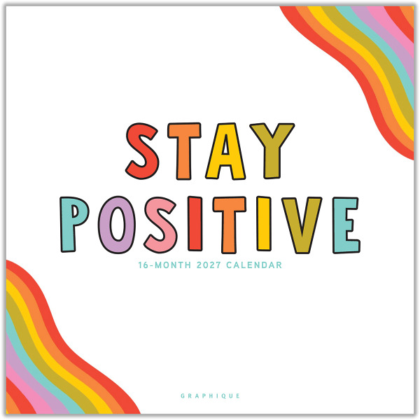 Graphique Stay Positive Inspirational 12 x 12 in Monthly Wall Calendar, January-December 2027